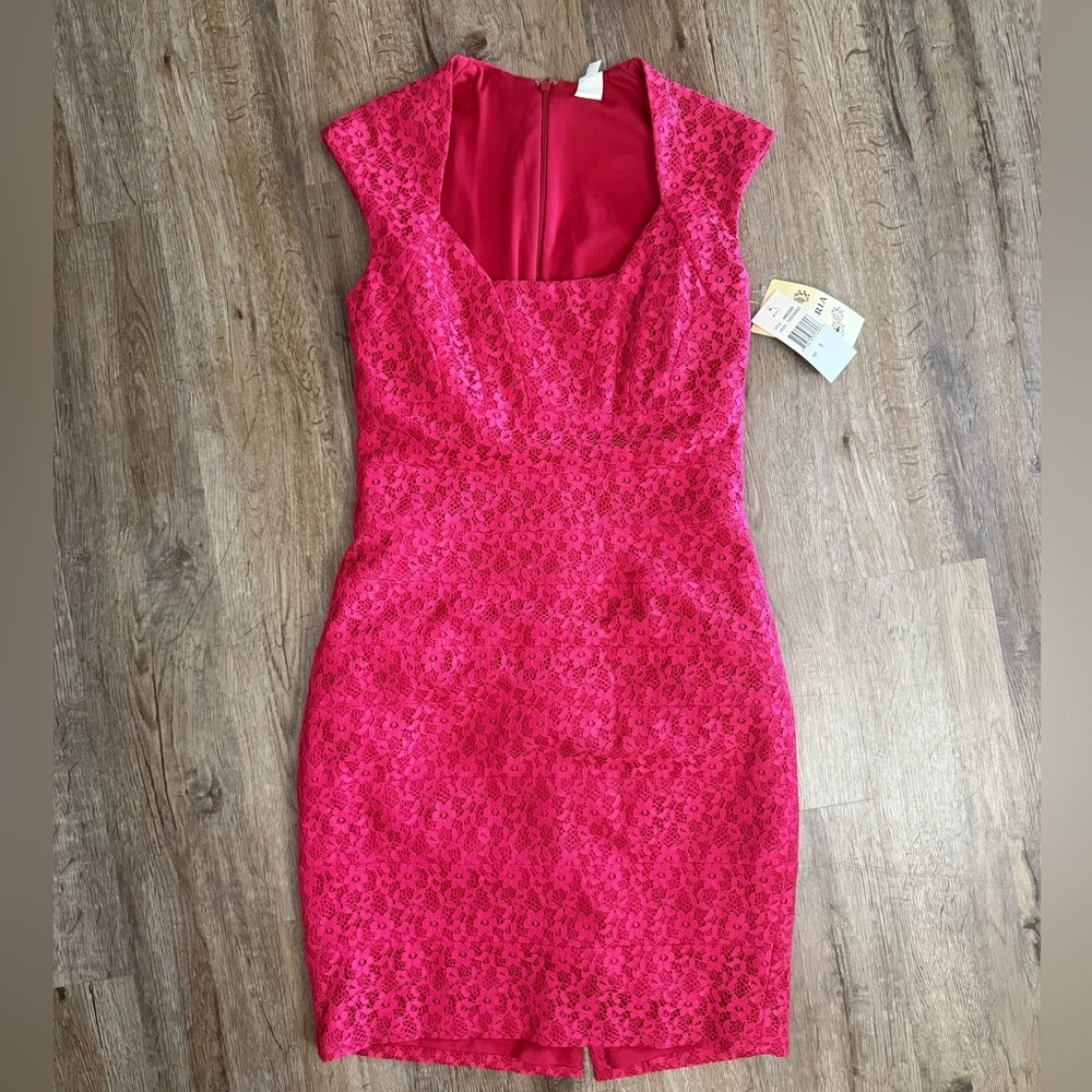 Sangria • Lace Cap Sleeve Dress - Picture 4 of 12